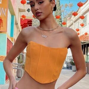 Princess Polly Charlie Corset Top in Orange